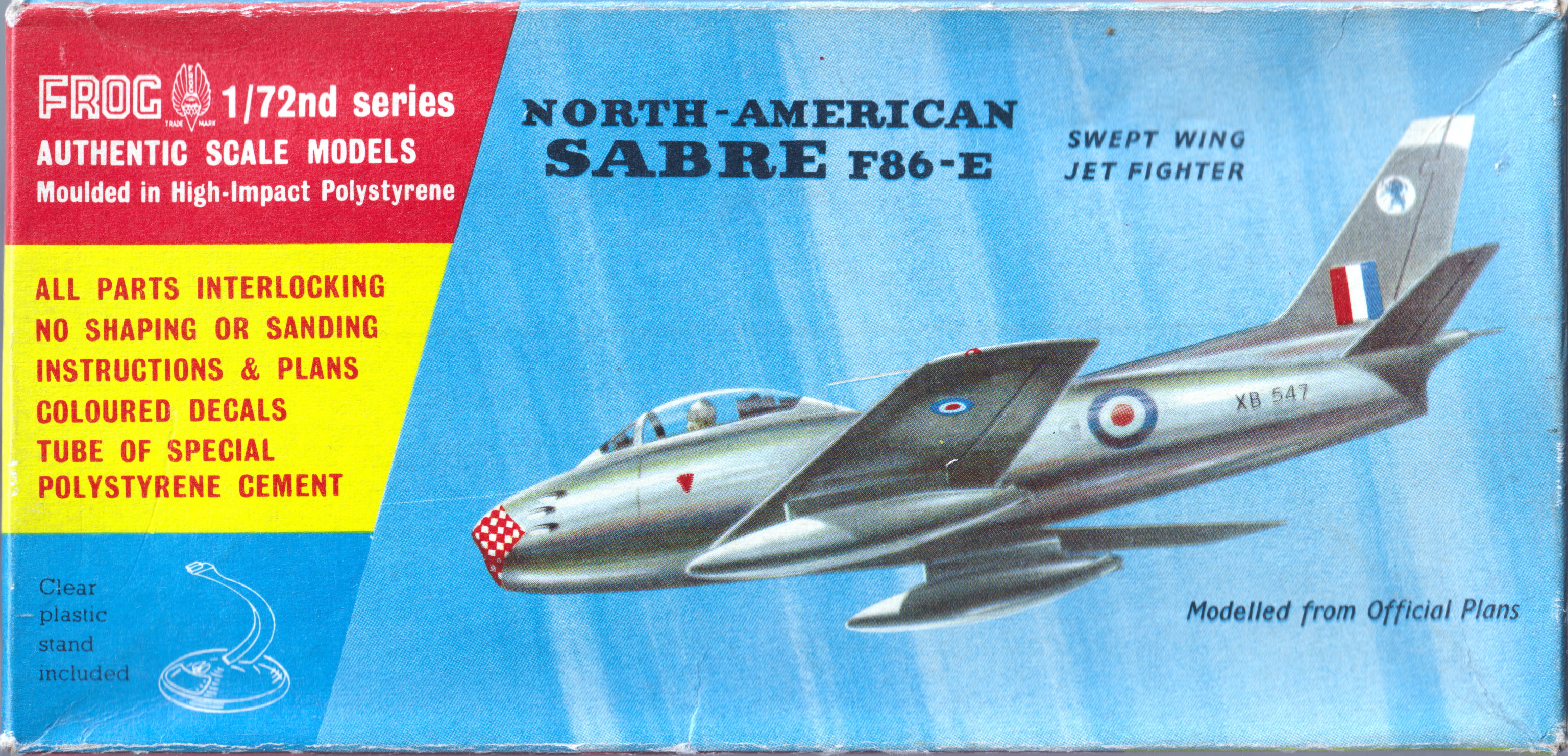 FROG 321P North American Sabre F-86E Swept Wing Jet Fighter, IMA, 1956 full telescopic type box
